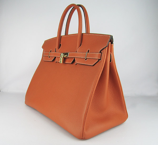 Replica Hermes Birkin 40CM Togo Bag Light Orange 6099 Online - Click Image to Close